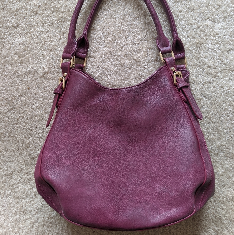 Burgundy handbag